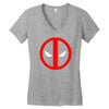 deadpool logo avengers marvel comics gift Women's V-Neck T-Shirt
