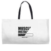 muscles installing Weekender Totes