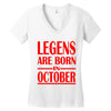 legends are born in october vintage Women's V-Neck T-Shirt