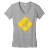 ninja crossing sign Women's V-Neck T-Shirt