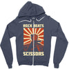 rock beat scissors Zipper Hoodie