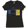 facebook parody beer thumbs up   people like this mens white t shirt Ladies Fitted T-Shirt