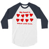 my heart is filled with love 3/4 Sleeve Shirt