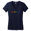LGBT Heartbeat Women's V-Neck T-Shirt