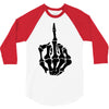 middle finger skeleton bone skull grafitti art 3/4 Sleeve Shirt