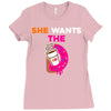 She Wants D - Dunkin Donuts Ladies Fitted T-Shirt
