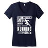 beer drinker with a running problem Women's V-Neck T-Shirt