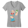popeye spinach retro mens funny Women's V-Neck T-Shirt