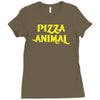 pizza animal funny diet gym gift new Ladies Fitted T-Shirt