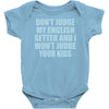 dont judge my english setter Baby Onesie