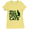 real men love cats, funny quote Ladies Fitted T-Shirt