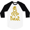 uomo dakar stampa oro moto deserto parigi africa sport 3/4 Sleeve Shirt
