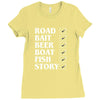 road bait beer boat fish story Ladies Fitted T-Shirt