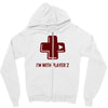 i'm with player 2 video game gamer computer geek nerd funny tee shirt Zipper Hoodie