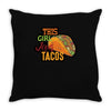 this girl likes tacos Throw Pillow