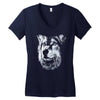 round neck dog wolf Women's V-Neck T-Shirt