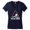 battle ground chicken dinner Women's V-Neck T-Shirt