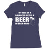 beer drinkers beer diet balance Ladies Fitted T-Shirt