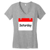 title of day of the week saturday day of the week Women's V-Neck T-Shirt