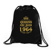 queens are born in 1964 Drawstring Bags