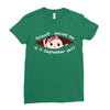 September Peeking Out Baby Girl Ladies Fitted T-Shirt