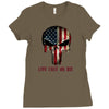 skull us flag live free or die Ladies Fitted T-Shirt