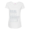 real men shoot raw Maternity Scoop Neck T-shirt