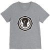 white and black V-Neck Tee