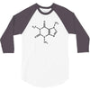 caffeine molecule t shirt coffee 3/4 Sleeve Shirt