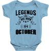 Legends Are Born In October Baby Onesie