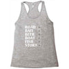 road bait beer boat fish story Racerback Tank