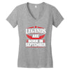 Legends Are Born In September Women's V-Neck T-Shirt