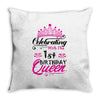 Celebrating With the 1st Birthday Queen Throw Pillow