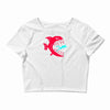 monster fish eats diver Crop Top