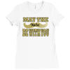funny black mustache may the stache be with you Ladies Fitted T-Shirt