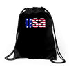 american freedom flag Drawstring Bags