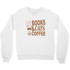 books and cats and coffee Crewneck Sweatshirt