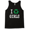 i recycle girls slogan text funny baseball jersey Tank Top