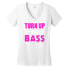 turn up the bass Women's V-Neck T-Shirt