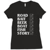 road bait beer boat fish story Ladies Fitted T-Shirt