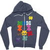 puzzled Zipper Hoodie