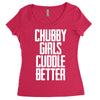 chubby girls cuddle better Women's Triblend Scoop T-shirt