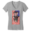 july 4th skull Women's V-Neck T-Shirt