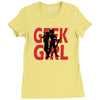 geek girl 3 4 sleeve baseball Ladies Fitted T-Shirt