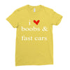 boobs &amp; fast cars Ladies Fitted T-Shirt