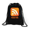 rss feed me Drawstring Bags