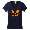scary pumpkin face halloween Women's V-Neck T-Shirt