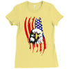 american eagle usa flag head Ladies Fitted T-Shirt