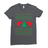 ugly sweater dinosour Ladies Fitted T-Shirt