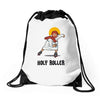 holy roller Drawstring Bags